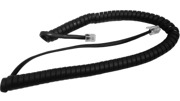 9 Foot Handset Curly Coil Cord for Avaya / AT&T / Lucent Phone (Flat Black)